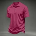 thumbnail image 2 of Trgacdwlo Polo Shirts for Men Collared Button Mens Short Sleeve Shirt Quick Dry Summer Sun Protection Golf Polo Shirts for Men Deep Red M, 2 of 6