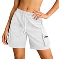 thumbnail image 2 of Cargo Shorts Women Baggy Y2K Summer Drawstring Elastic Waist Casual Wide Leg Bermuda Shorts with Pockets, L, 2 of 8