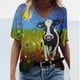 thumbnail image 1 of Puntoco Moda Mujer Verano Impreso Manga Corta Cuello Redondo Camiseta Casual Camisetas Puntoco Puntoco-1893, 1 of 3