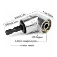 thumbnail image 2 of Brillar 1 pieza de broca de ángulo recto y 3 piezas de 1/2 "3/8" 1/4 "Kit de adaptador de enchufe cabeza angular destornillador de 105 grados taladro eléctrico magnético de cambio rápido, 2 of 5