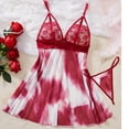thumbnail image 2 of Kaemgyyd 2 PCS Sleep Dress for Women Fashion V Neck Padded Nightgown Adjustable Spaghetti Strap Flowy A-Line Sleepwear Panty Set, 2 of 6