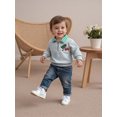 thumbnail image 4 of Sudadera navideña para niño pequeño con bordado de hombre de jengibre, manga larga, solapa, cremallera frontal, jersey holgado., 4 of 9