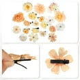 thumbnail image 4 of 20 piezas de clips para el cabello con flores falsas, accesorios para el cabello de flores para mujeres y niñas, color beige, 4 of 7