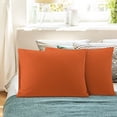 thumbnail image 2 of PiccoCasa 2 Packs Microfiber Pillowcases with Envelope Closure, Standard Rust Red, 2 of 8