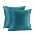 thumbnail image 2 of Clara Clark Plush Solid Decorative Microfiber Square Throw Pillow Cover with Throw Pillow Insert for Couch, Beach Blue, 22"x22"", 4 Piece Decorative Soft Throw Pillow Set, 2 of 8