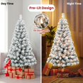 thumbnail image 2 of Árbol de Navidad Liguanow, 4 pies, preiluminado con nieve, flocado con luces, 2 of 7