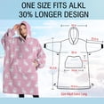 thumbnail image 4 of Oversized Wearable Blanket Hoodie,Pink Cute French Bulldogs Sherpa Blanket Hoodie with Super Pockets,Super Warm Fuzzy Pullover for Women & Men, 4 of 6