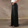 thumbnail image 3 of JUUNthy Jeans for Womens, Loose Fit Wide Leg High Rise Casual Daily Denim Pants with Pockets Blue XL, 3 of 15