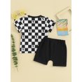 thumbnail image 4 of vera natura Baby Boys Shorts Set, Short Sleeve Plaid Tree Print T-shirt with Elastic Waist Shorts Summer Outfit, 4 of 9