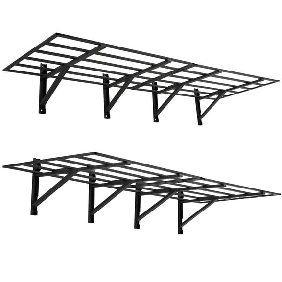 2 Pack Heavy Duty Garage Wall Shelving Set(2x6ft),Wall Mounted Garage Shelves 1600lbs Capacity,Wall Shelf Storage Rack Floating Shelves for Garage,Warehouse,Laundry