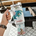 thumbnail image 3 of Personalized Gifts For Dolphin Lover Tumbler 40oz with Handle and Straw - Stainless Steel Travel Coffee Cup With Lid - Cute Sea Animal Lover Gifts For Women, Girl On Birthday Christmas, 3 of 5