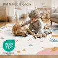 thumbnail image 4 of ODIKA 4'x6' Soft Pastel Tones Safari Adventure Washable Area Rug Whimsical Animal Patterns for Playful Spaces Stain Resistant, Low Pile, Easy Care for Dorm Room, Small Living, 4 of 7