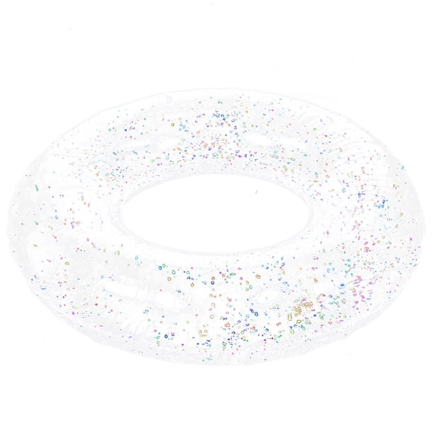Flotador inflable para piscina con purpurina, anillo de natación, flotador inflable, tubo transparente con purpurina