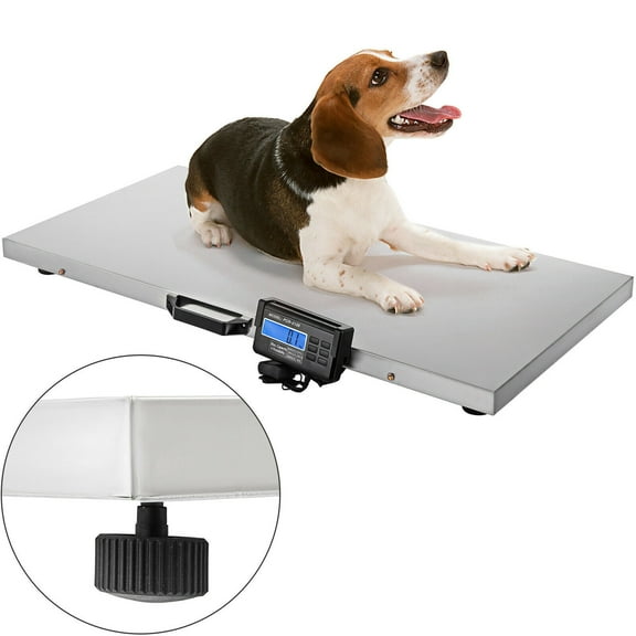 VEVORbrand 440LBS Digital livestock Scale Animal Platform Scale 52x42cm Large Dog Scale Electronic Postal Shipping Scale Pet Vet Scale with LCD Screen Display