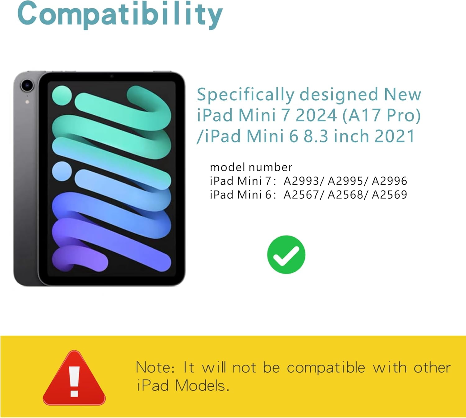 Touch Keyboard Case for iPad Mini 7 (A17 Pro)/Mini 6th Generation Case 8.3 inch (2024/2021) with Pencil Holder - Magnetically Detachable Touch Bluetooth Keyboard