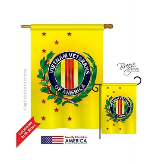 Breeze Decor 08235 Military Vietnam Veteran 2-Sided Vertical Impression House Flag - 28 x 40 in.
