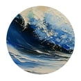 thumbnail image 4 of Acheng Wave Beach Ocean Round Tablecloth Waterproof Resistant Fabric 100% Polyester Fiber Great for Home Kitchen/Parties/Holiday Dinner 38-42, 4 of 8
