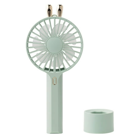 

hongheyi Cartoon Mini Fan Portable Handheld Fan USB Rechargeable Ultra-light Mini Fan for Home Office Camping (Sky-blue)