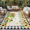 thumbnail image 2 of Sunflowers Outdoor Rug for Patio/Deck/Porch, Non-Slip Large Area Rug 5 x 7 Ft, Spring Farmhouse Country Truck Leaf Black Plaid Indoor Outdoor Rugs Washable Area Rugs, Camping Rug Carpet Runner, 2 of 8