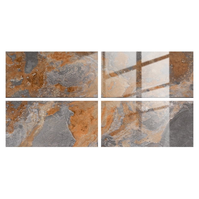Peel and Stick Backsplash 4 Sheet 6"x12" Marble Wall Tiles Granite Back Splashes Tile for Kitchen PVC Peel and Stick Backsplash Tile for Bathroom Kitchen Cabinet Shower