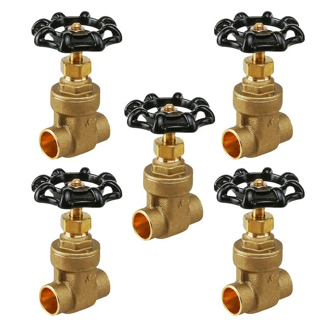 Midline Valve 427D334-5 Gate Valve, 1-1/2 in. Sweat Connection, Cast Brass (5 Pack)