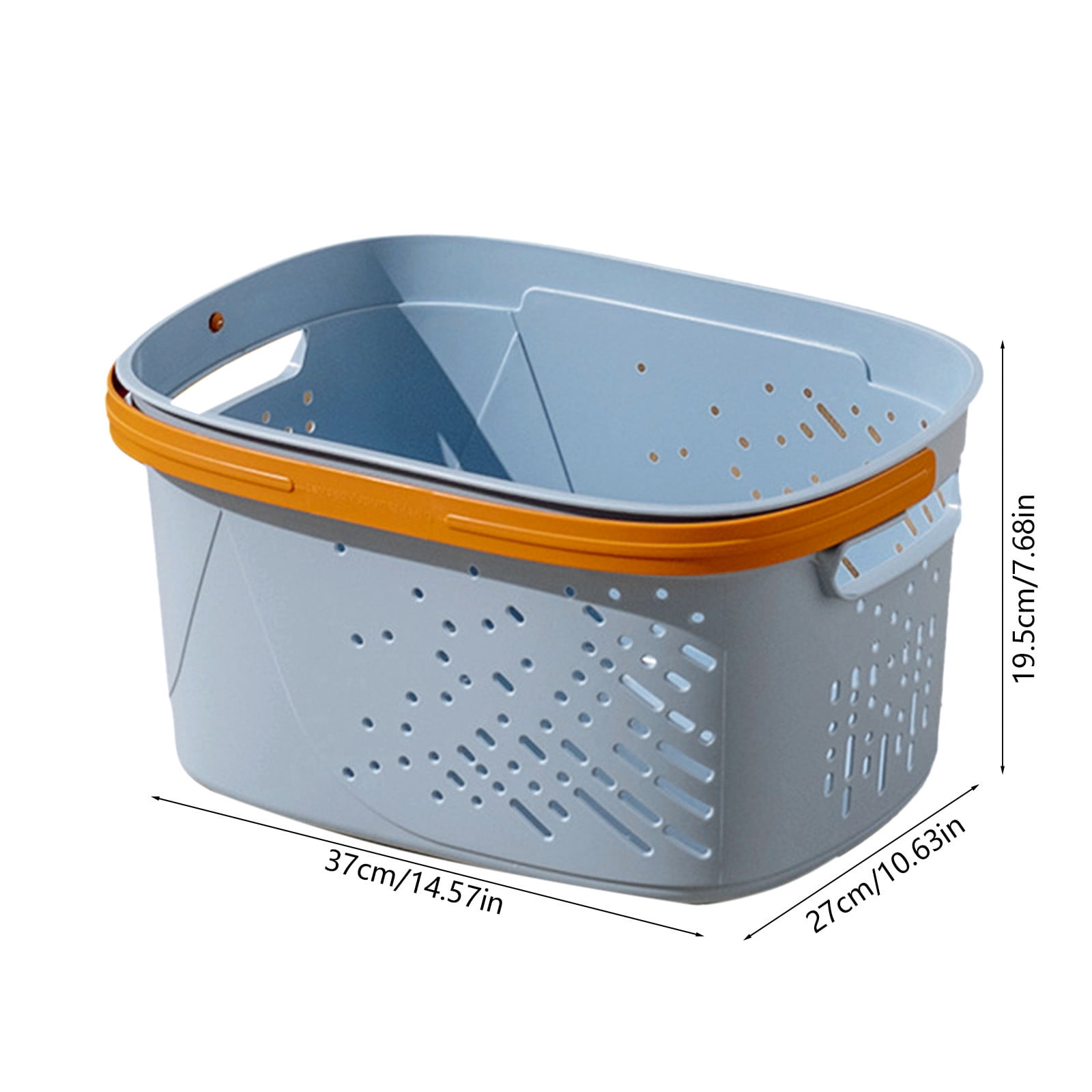 Surpdew Laundry Basket - Large Laundry Basket With Handles - Stackable Plastic Hamper For Dirty Clothes - Storage Bin & Organizer For Bathroom, Bedroom 鈥?Heavy Duty Blue 14.57X10.63X7.68In