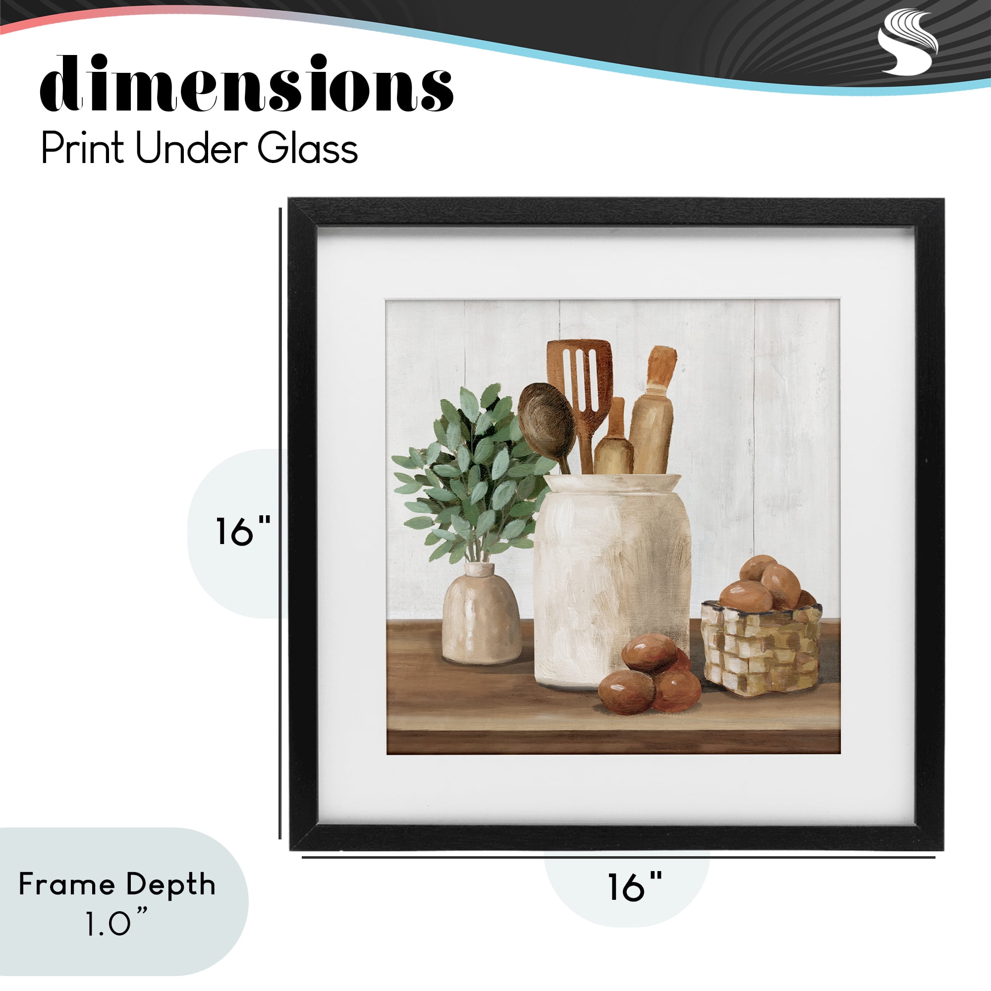 Stupell Industries Country Kitchen & Eggs Black Framed Print Under Glass, design by White Ladder