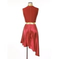 thumbnail image 6 of iiniim Women Asymmetrical Hem Sleeveless Dance Dress Lyrical Latin Cha Cha Performance Costume Red XXL, 6 of 7