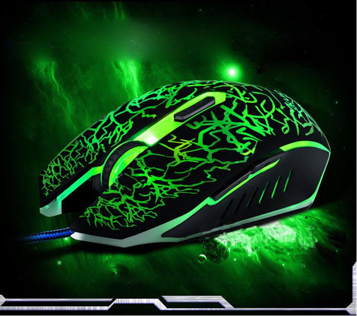 Pro Colorful LED Backlight Adjustable 4000DPI Optical Wired Gaming Mouse FOR PC 