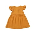 thumbnail image 6 of Qiylii Girls Dress Solid Color Round Collar Fly Sleeve Single-breasted Dresses, 6 of 6