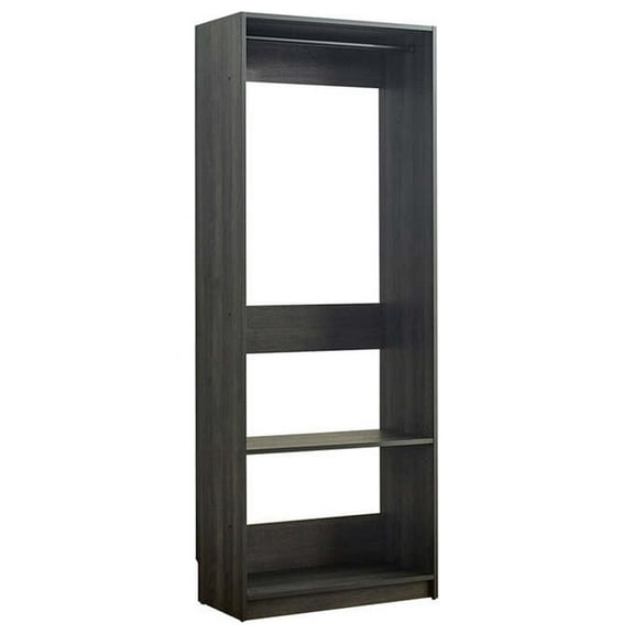 Prosper 32" Gray Wood Walk-in Closet with Two Shelves