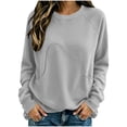 thumbnail image 3 of CBASIHI Womens Crew Neck Sweatshirts with Pockets- Fall Oversized Long Sleeve Casual Pullover Top Gray Size S-2XL, 3 of 6