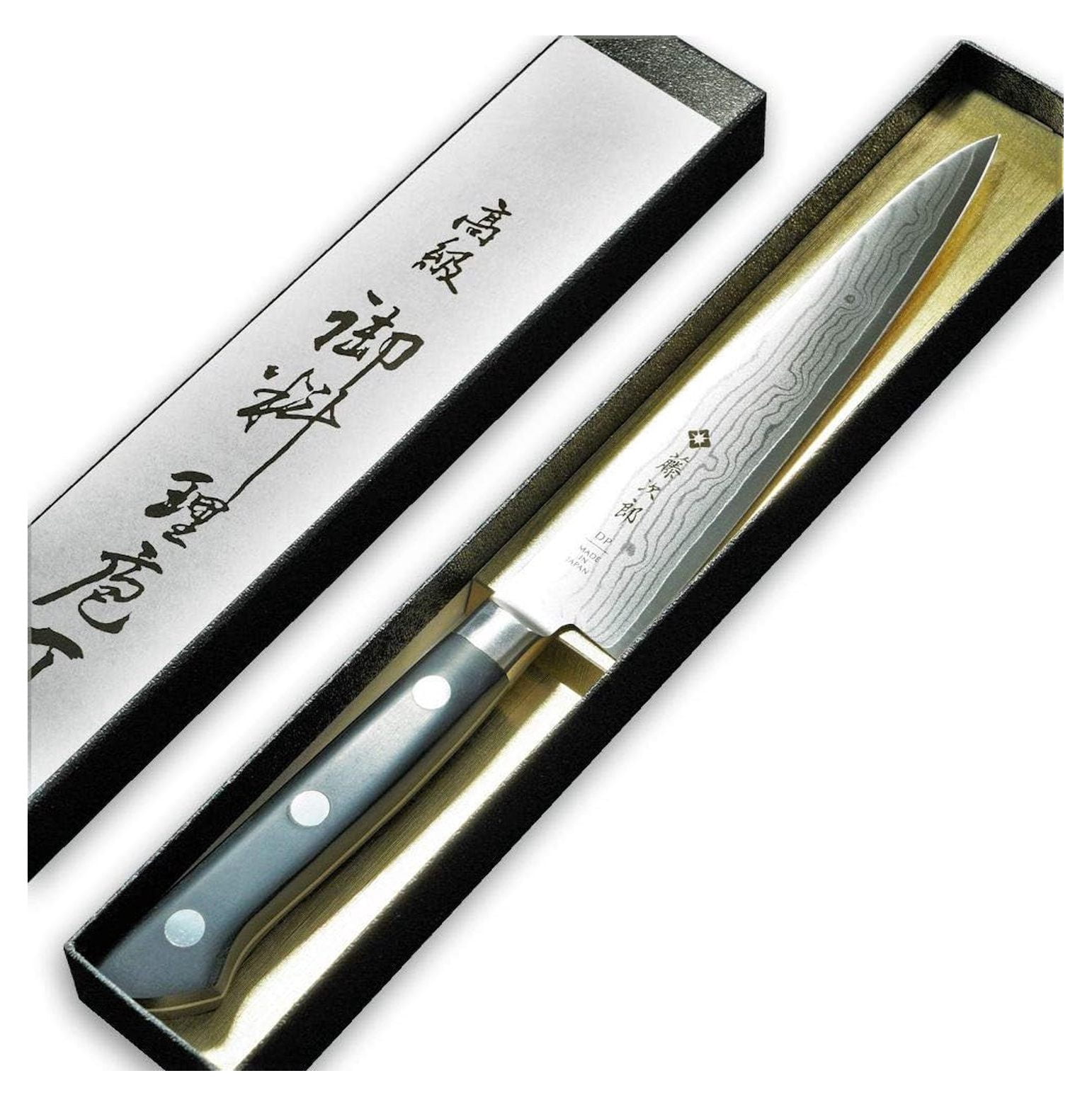 DP Damascus Utility Knife 6 Inch - Japanese VG-10 Steel, 37 Layer Damascus, Micarta Handle - Kitchen Knife for Fruits, Vegetables & Precision Cutting