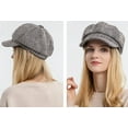 thumbnail image 2 of CoCopeaunts Stripe Newsboy Hat for Women Winter Tweed Newsboy Cap Fiddler Cap Visor Cabbie Painter Hat Bakerboy Hat Beret Cap, 2 of 6