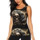 thumbnail image 1 of Fotbe Gold Rose Skull Blusas Sin Mangas para Mujer – Estilo Casual, Corte Suelto, Slim-Fit, Cuello Redondo Deportivo, Tops de Verano para Gimnasio y Yoga-Medium, 1 of 7