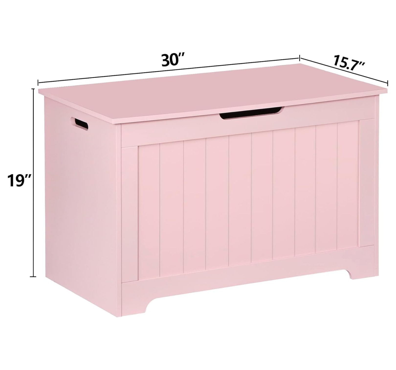 30'' Toy Box Storage Chest Trunk for Boys Girls Kids, Wooden Storage Bench Organizer Box Shoe Blanket Chest, w/2 Safety Hinges, for Living Room, Bedroom, Entryway, Pink