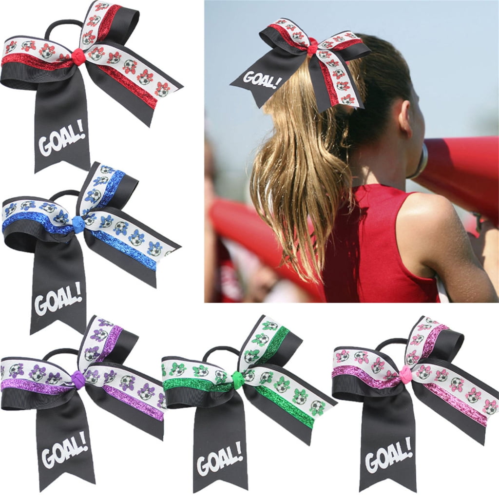 Miiottaa 10PCS Sport Fabric Hair Bowknots Supporter Hair Decorations Designed For Soccer Enthusiasts And Party Styling