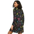 thumbnail image 2 of FORMRS Womens Long Sleeve Nightgowns Crew Neck Sleep Shirt Soft Pajamas Sizes S-3XL, Black Neon Lightning, 2 of 8