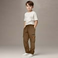 thumbnail image 6 of ZOYOEN Boys Sweatpants with Pockets- Casual Drawstring Elastic Waist Baggy Wide Leg Cargo Pants Brown Size 10, 6 of 6