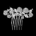 thumbnail image 3 of Bridal Wedding Flower Leaf Rhinestone Hair Comb Hair Accessories Soledad Peine, 3 of 8