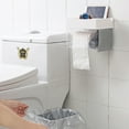 thumbnail image 4 of Yeacher Tissue Box Toilet Bathroom Draw Roll Tube Paper Garbage Bags Wall Suction Storage Rack, 4 of 8