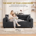 thumbnail image 6 of WISHEAD 70" Large 2 Seater Double Sofa Couch for Living Room, Office, Comfy Loveseat with USB Charging Port, 2 Pillows, Easy Assembly, Dark Gray, 6 of 9