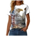 thumbnail image 5 of felwors Women's Patriotic Graphic T-Shirt – USA Flag & Bald Eagle Print, Short Sleeve Crew Neck Tee for Patriotic Events and Celebrations (White, M), 5 of 8