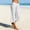 White women wide leg capri pants a1, variant on Cagogo Womens Wide Leg Capri Pants Summer Casual Elastic Waist Cropped Palazzo Trousers with Pockets Flowy Beach Vacation Pants, White M