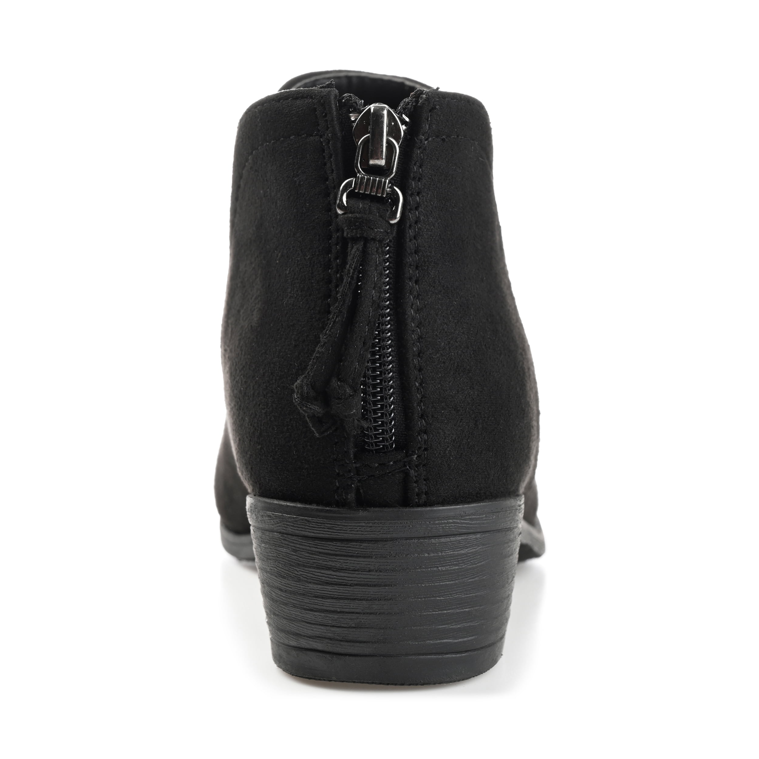 Journee Womens Livvy Back Heel Zip Stacked Heel Booties, Widths Available