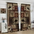 thumbnail image 2 of Moose Bear Curtains,Vintage Country Christmas Decor Grey Red Plaid Deer Patchwork Style Blackout Window Door Curtains for Bedroom Living Room Home Decor W84xL84in, 2 of 6