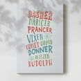 thumbnail image 2 of Reindeer Names - Multicolor Light Gray- Gallery Wrapped Canvas, 2 of 9