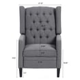 thumbnail image 6 of Push Back Recliner Chair, Manual Wing Back Recliner Chair with Solid Wood Legs, Tufted Single Sofa Chair with Nailhead Trim, Reading Chair Lounge Chair for Living Room Bedroom Office, Gray, 6 of 7