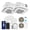 White & 2 Zone 48K BTU 12+24, variant on DELLA 48K BTU 2-Zone (2x18K) Ceiling Cassette Mini Split AC, 24 SEER2