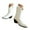 White, variant on UngA Western Boots Wide Calf Womens Suede Mid Calf Boots 4 Way Fold Over Style Chunky Block Heel Booties Fall Winter Brown,6